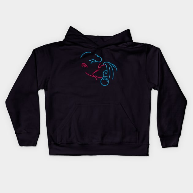 Neon Lovers Kids Hoodie by Woah_Jonny